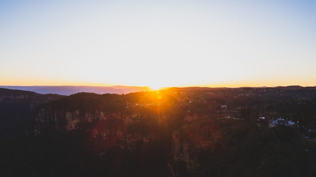 blue mountain sunset