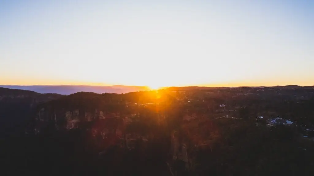 blue mountain sunset